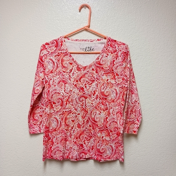 Made for Life Pink Paisley Top - Picture 1 of 5